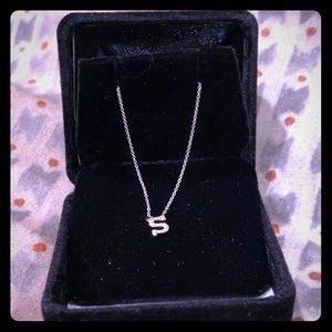 18inch solid White Gold “S”